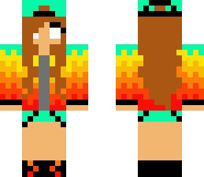 flaming herobrine girl