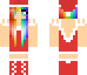 cute rainbow hair girl christmas edition