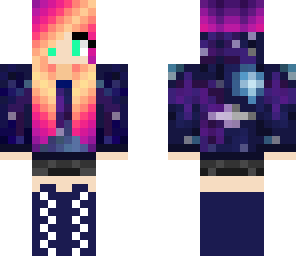 galaxy hoodie with fire hair