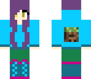 girl with grass block hoodie