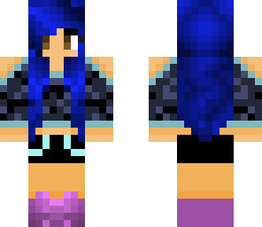 blue hair pink shoes