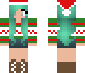 santa sweater mint hair