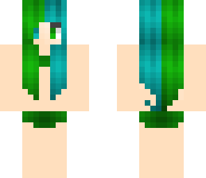 green and blue bikini