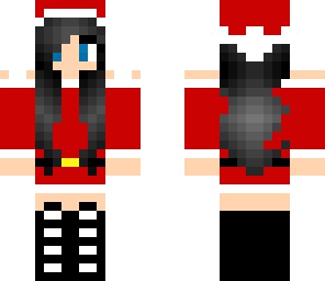 black haired santa girl