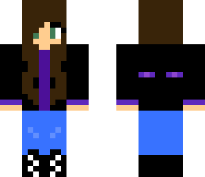 girl in a enderman hoodie