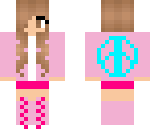 pink girl blue peace