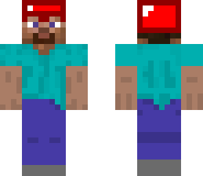 steve and a redstone helmet