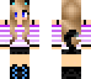 purple and blue cat girl
