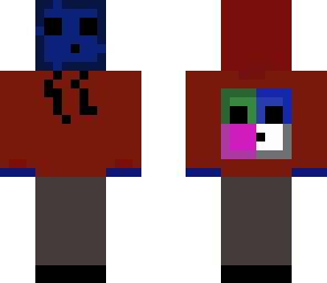 blue slime in a sweatshirt with logo
