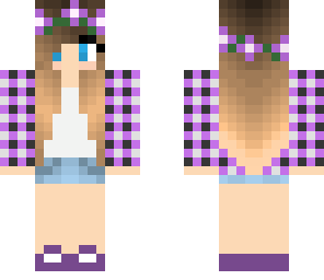 girl in violet plaid