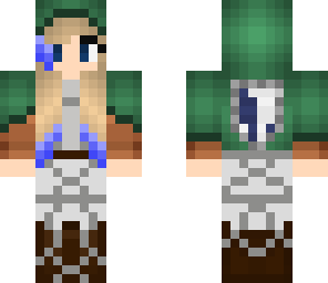 aot scout girl blue highlights