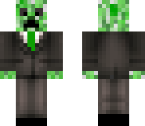 gamer creeper with a green tie