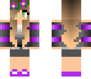 purple flower girl twin