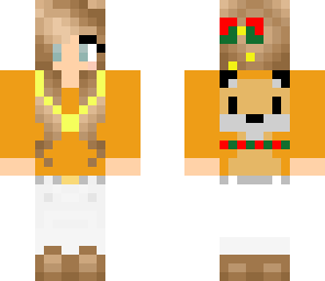 chrismas girl with a fox