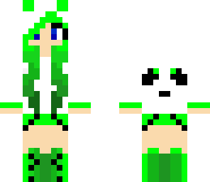 green panda girl