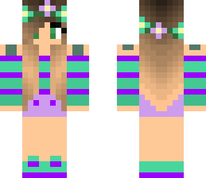 green and purple flower girl edited