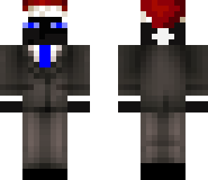 enderman in a suit and xmas hat
