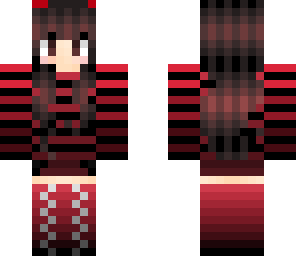 black and red emoish girl