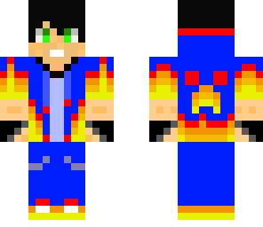 detailed blue fire jacket boy