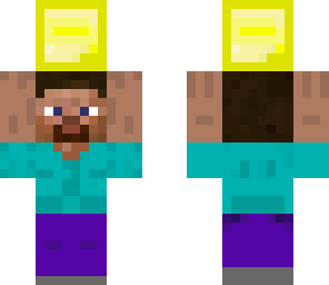 steve holding a gold block