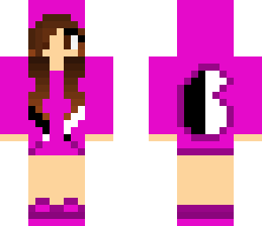 black white pink cat girl
