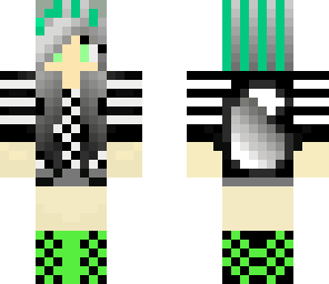 green gamer wolf girl