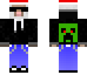 sheep in creeper hoodie and santa hat