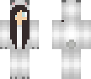 polar bear onesie with black hair
