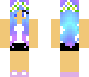 flower blue haired girl