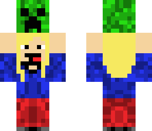 derpy girl holding creeper head