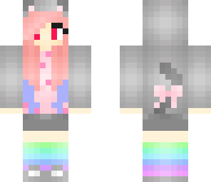 nyan cat girl with light blue ends