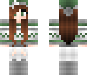 green winter girl