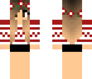christmas flower white stripe version