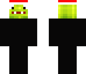 derpy green creature with a santa hat on