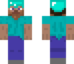 steve with a diamond helmet