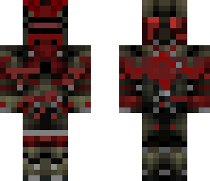 black and read space armor