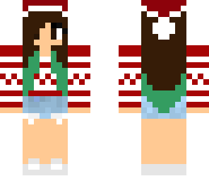 blue haired santa girl