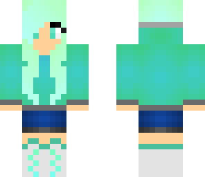 aqua girl with hoodie