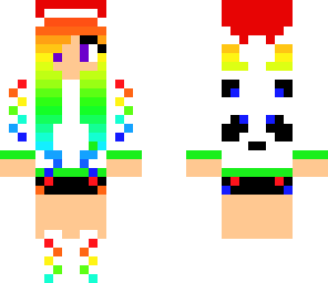 holiday rainbow panda girl