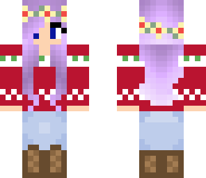 christmas sweater purple hair