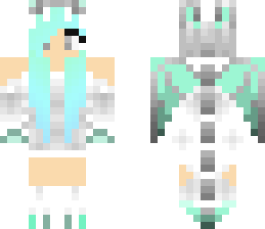 blue green dragon girl