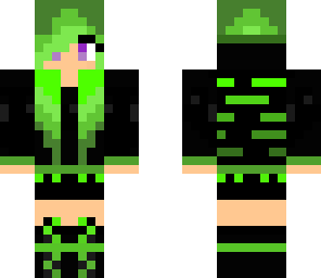 green neonish girl