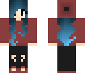 blue hair fall girl