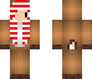 cute chibi reindeer girl with candy cane hair 