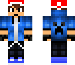cool blue boy with santa hat