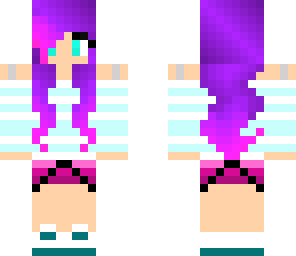 cute pink and purple hair girl 
