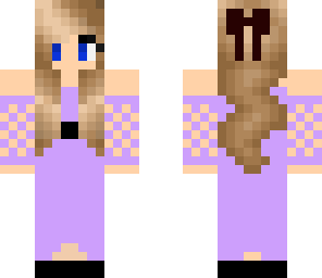 cute girl skin in lilac dress