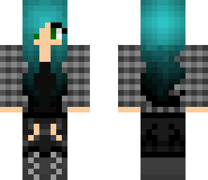 blue haired demon lady