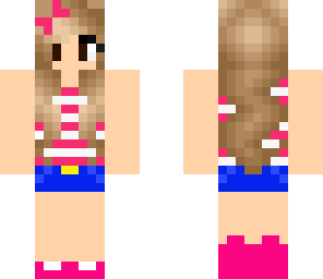 pink summer girl with brown eyes