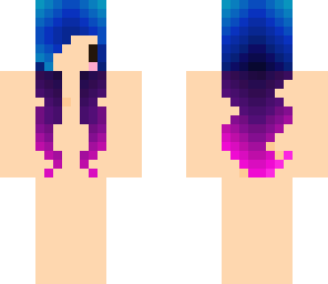 chibi purple and blue ombre hair